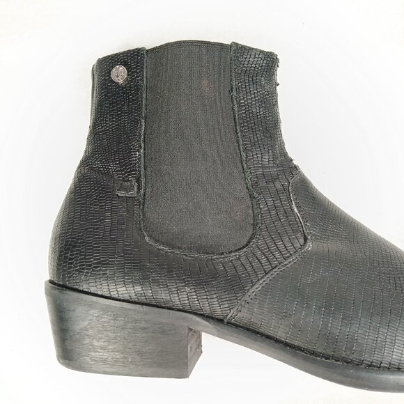 Twisted Tailor Black Textured Chelsea Boots Men’s 43 / US 10 Excellent Cond - Picture 9 of 14